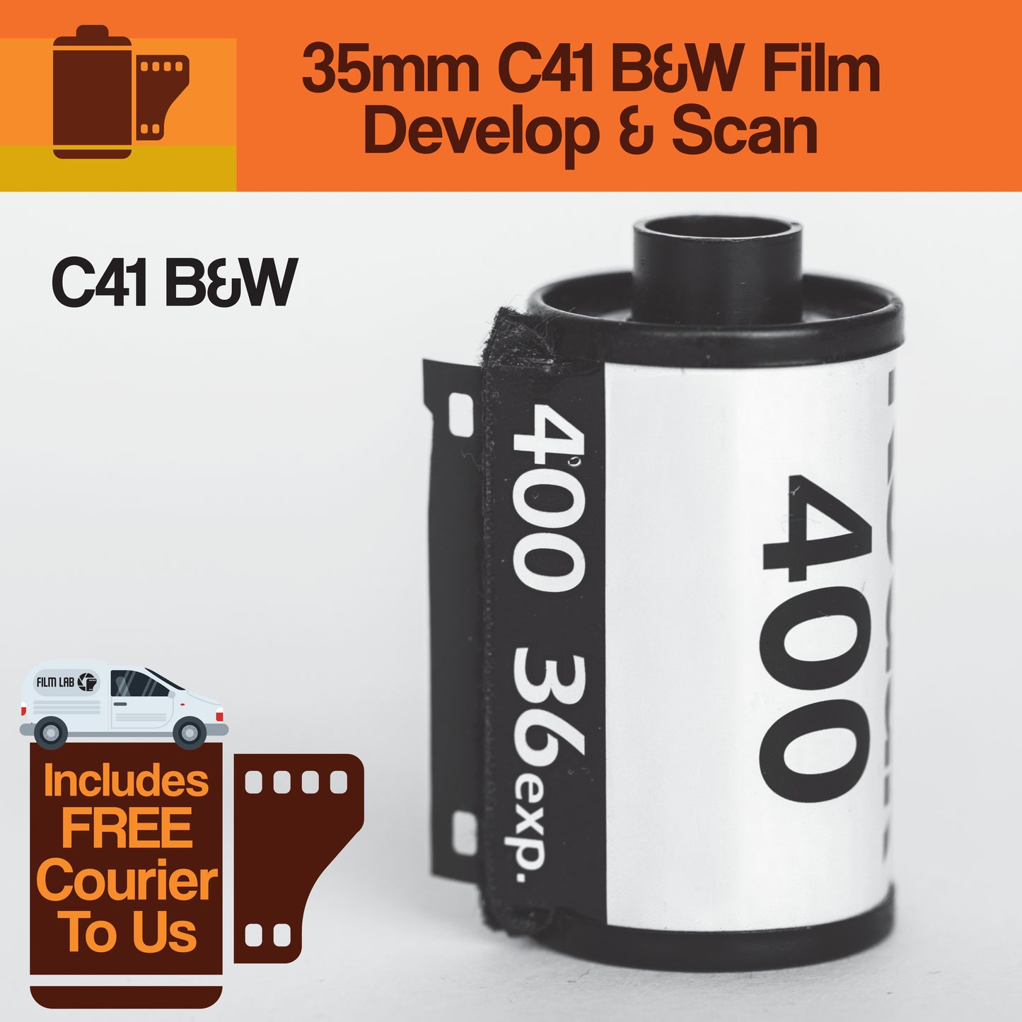 35mm C41 B&W Film Develop & Scan